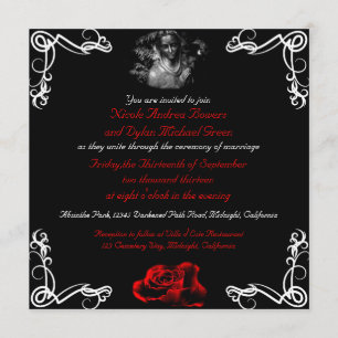 Invitations personnalisées de mariage de goth fonc