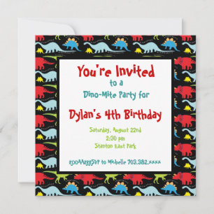Invitations personnalisées Dinosaures Anniversaire