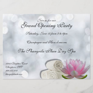Invitations personnalisées d'ouverture du Spa du j