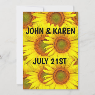 INVITATIONS PERSONNALISÉES DU MARIAGE DE SUNFLOWER