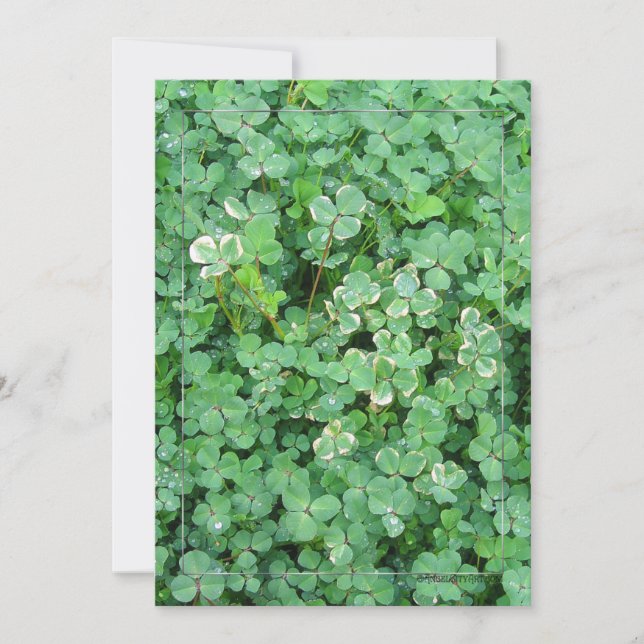 Invitations personnalisées Green White Shamrocks (Devant)