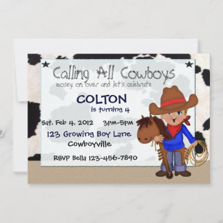 Invitations personnalisées Little Cowboys