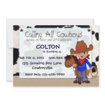 Invitations personnalisées Little Cowboys