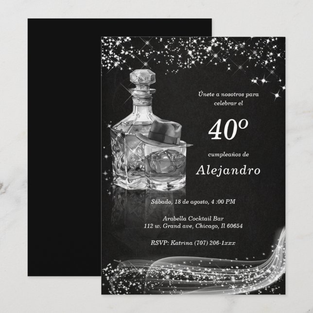 Invitations Personnalisées Modernes Pour Hommes (Devant / Derrière)