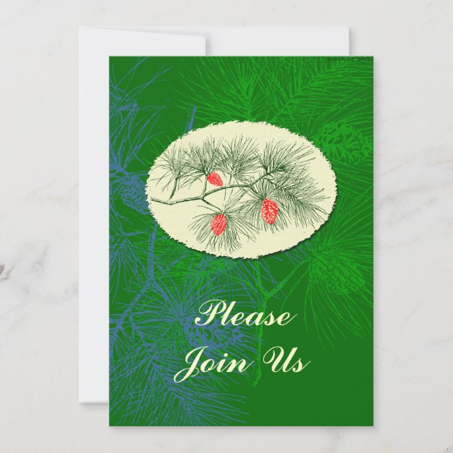 Invitations personnalisées Pinecone Art Vintage (Devant)