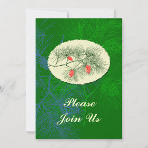 Invitations personnalisées Pinecone Art Vintage