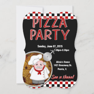 Invitations personnalisées Pizza Party-5x7
