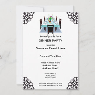 Invitations personnalisées pour le dîner