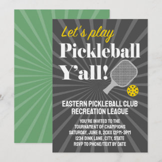 Invitations personnalisées pour tournoi de pickleb