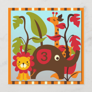 Invitations personnalisées Wild Animal Safari