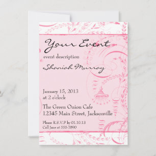 Invitations personnalisés de Toile rose