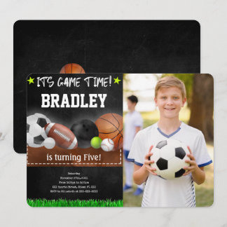 Invitations photo d'anniversaire du sport
