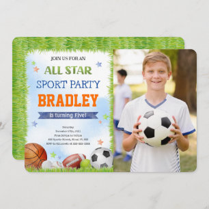 Invitations photo d'anniversaire du sport
