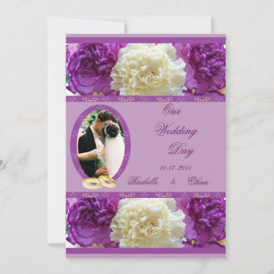 Invitations photo de Mariages de carnation mauve e