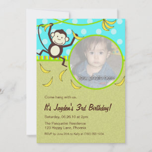 Invitations photo de singe