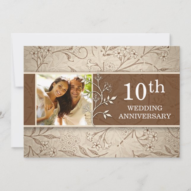 Invitations photo du 10e anniversaire du mariage (Devant)