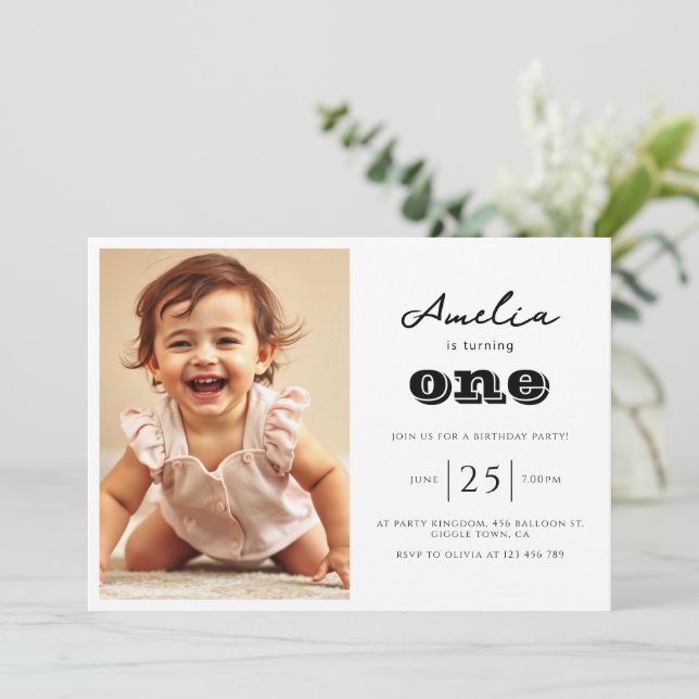 Invitations photo du parti Anniversaire de enfant  (Debout devant)