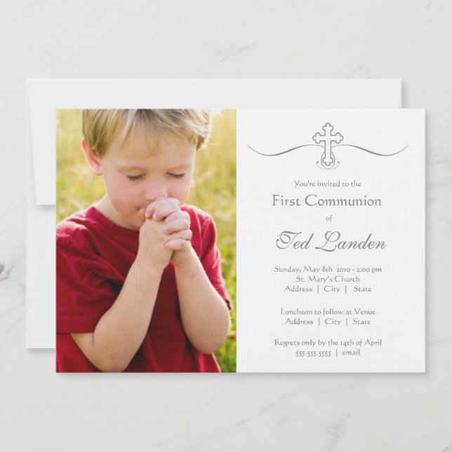 Invitations Photo First Communion (Devant)