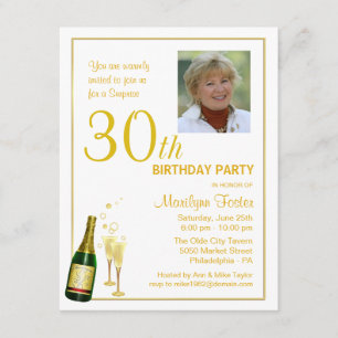 Invitations photo personnalisées pour le 30e anniv