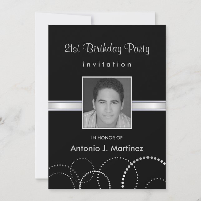 Invitations photo pour le 21e anniversaire de la f (Devant)