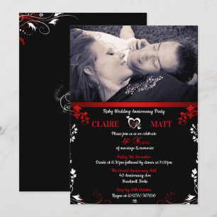Invitations photo pour le 40e anniversaire de Ruby