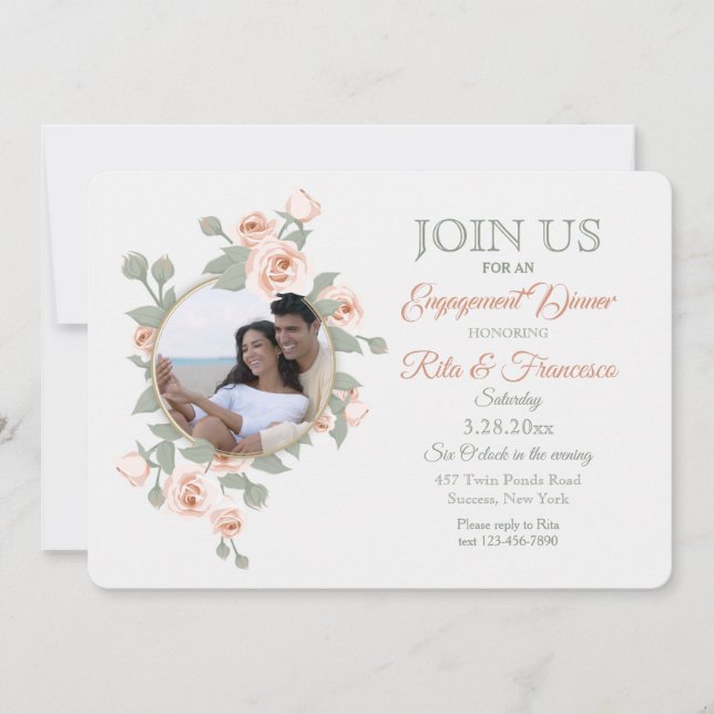 Invitations photo Rose Crescent (Devant)