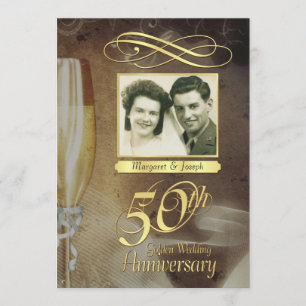 Invitations photo Vintages du 50e anniversaire de