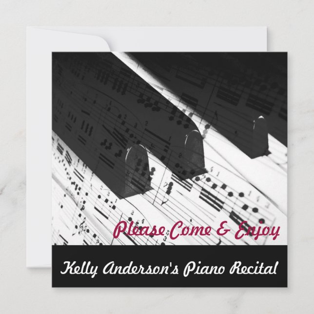 Invitations Piano-Connexes d'événement (Devant)
