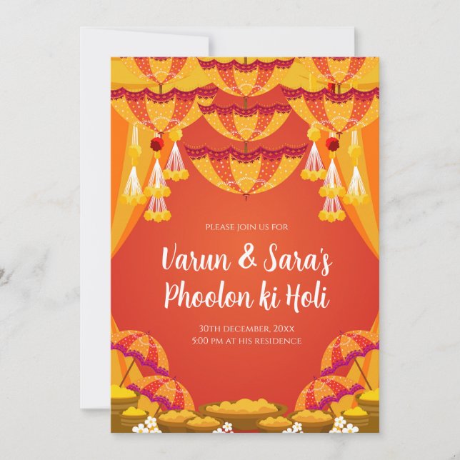 Invitations Pithi et invitations Digital Haldi (Devant)