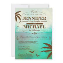 Invitations pittoresques turquoises tropicales de