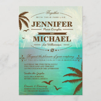 Invitations pittoresques turquoises tropicales de