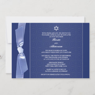 Invitations plates du Mariage juif du ruban