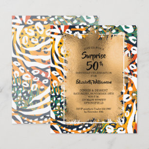 Invitations Posters de animaux du 50e anniversaire
