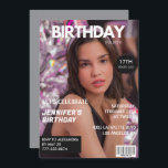 Invitations pour 17e anniversaire pour sa couvertu<br><div class="desc">Invitations à 17e anniversaire pour sa Magazine Cover photo fille</div>