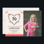 Invitations pour 70e anniversaire pour son coeur f<br><div class="desc">70e anniversaire invitations pour ses Flowers Heart moderne</div>