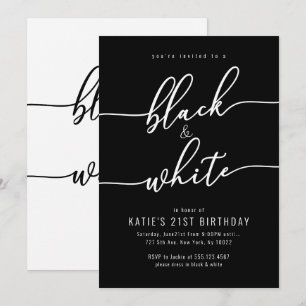 Invitations pour adultes, noirs et blancs