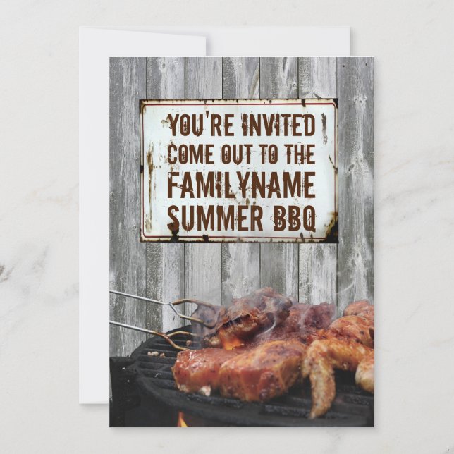 Invitations pour barbecue d'été (Devant)
