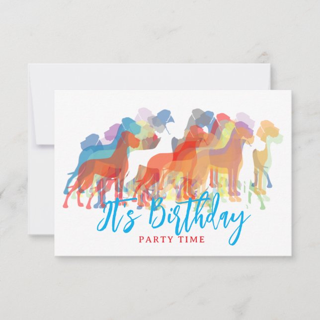 invitations pour fête d'anniversaire Grand Danois  (Devant)