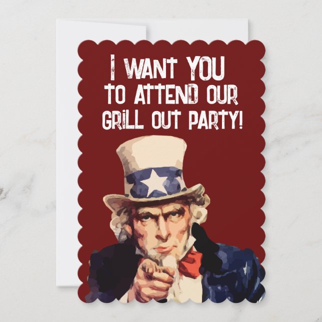INVITATIONS POUR FÊTE DE GRIL ADE POUR L'ÉTÉ ONCLE (Devant)
