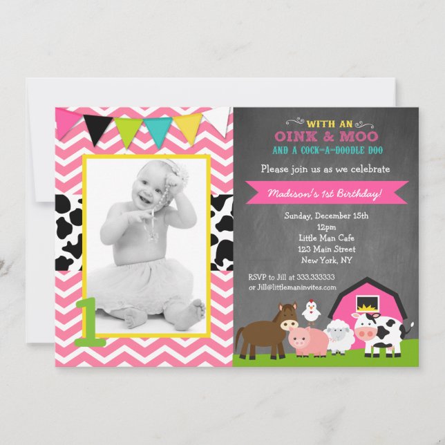Invitations pour la fête d'anniversaire de Barnyar (Devant)