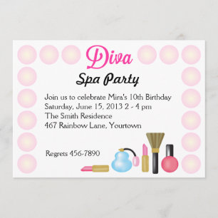 Invitations pour la fête d'anniversaire de Diva Sp