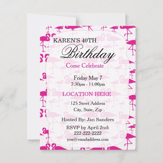 Invitations pour la fête d'anniversaire de flamand (Devant)