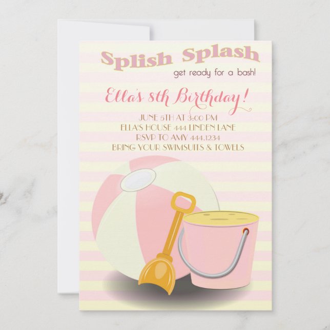 Invitations pour la fête d'anniversaire de la pisc (Devant)