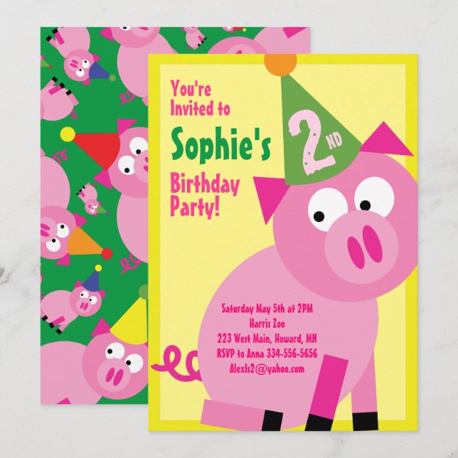 Invitations pour la fête d'anniversaire de l'anima (Devant / Derrière)