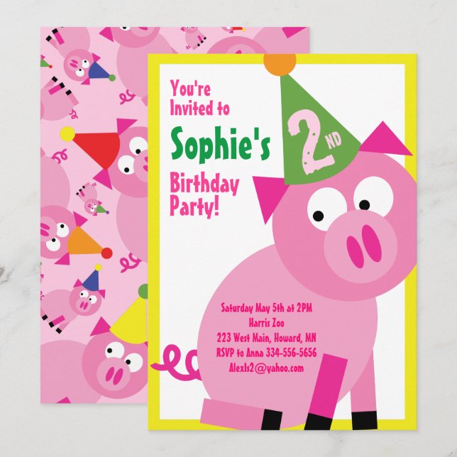 Invitations pour la fête d'anniversaire de l'anima (Devant / Derrière)