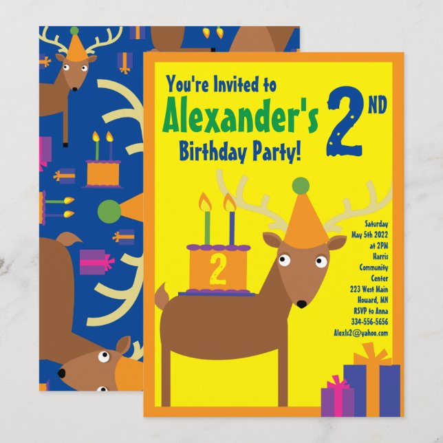 Invitations pour la fête d'anniversaire de l'anima (Devant / Derrière)
