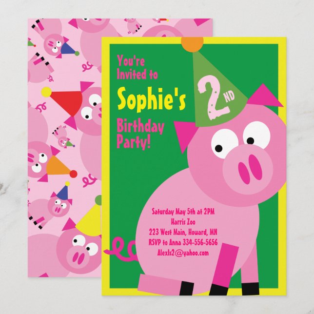 Invitations pour la fête d'anniversaire de l'anima (Devant / Derrière)