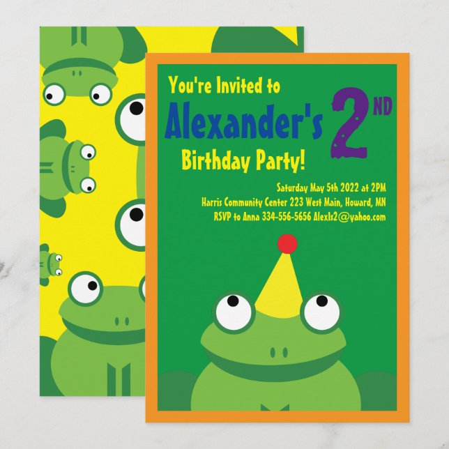 Invitations pour la fête d'anniversaire de l'anima (Devant / Derrière)