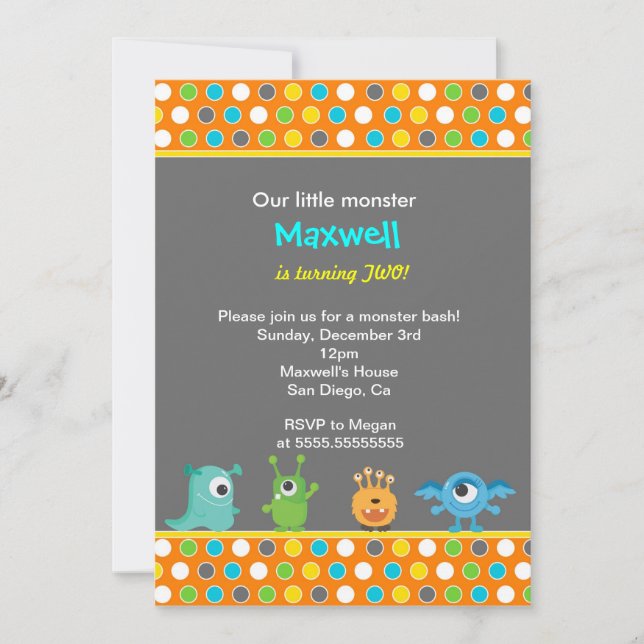 Invitations pour la fête d'anniversaire de Little  (Devant)