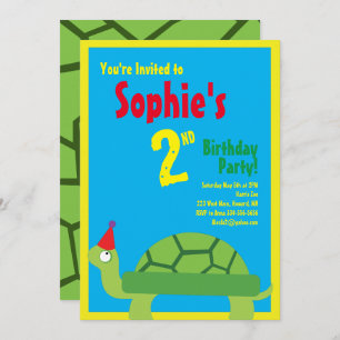Invitations pour la fête d'anniversaire de Turtle